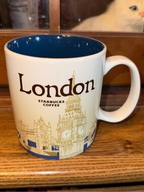 Starbucks White and Blue London Skyline Mug